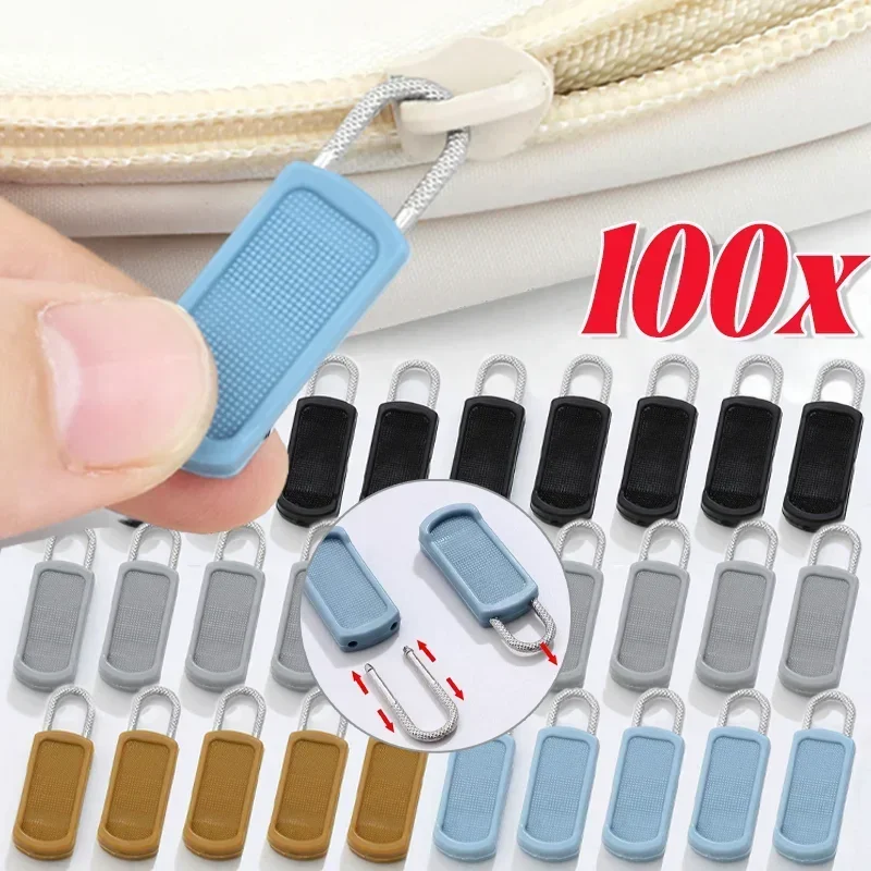 Removable Anti-slip Rubber Zipper Puller for Luggage Bags Clothing Easy-use Zipper Pullers Replacement Parts Garment Accessories