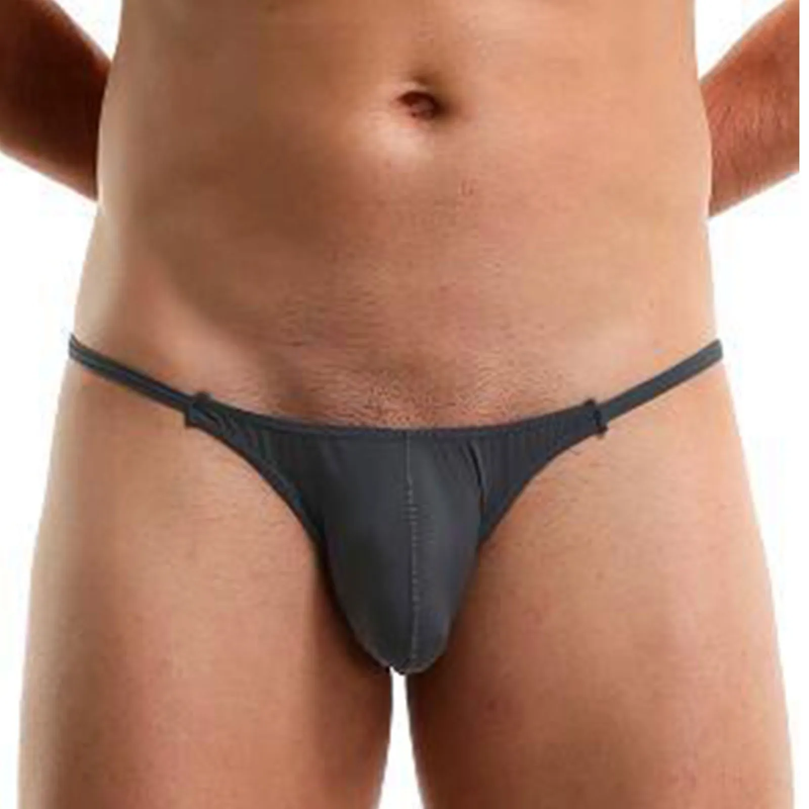 قمصان رجالي ملابس داخلية مثيرة منخفضة الخصر من الحرير الجليدي حلقة رفع الغرض ثونغ للرجال حزام جوك متوسط