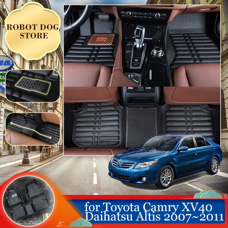 

Leather Floor Mat for Toyota Camry 40 XV40 Daihatsu Altis 2007~2011 Foot Interior Liner Waterproof Carpet Pad Custom Accessories