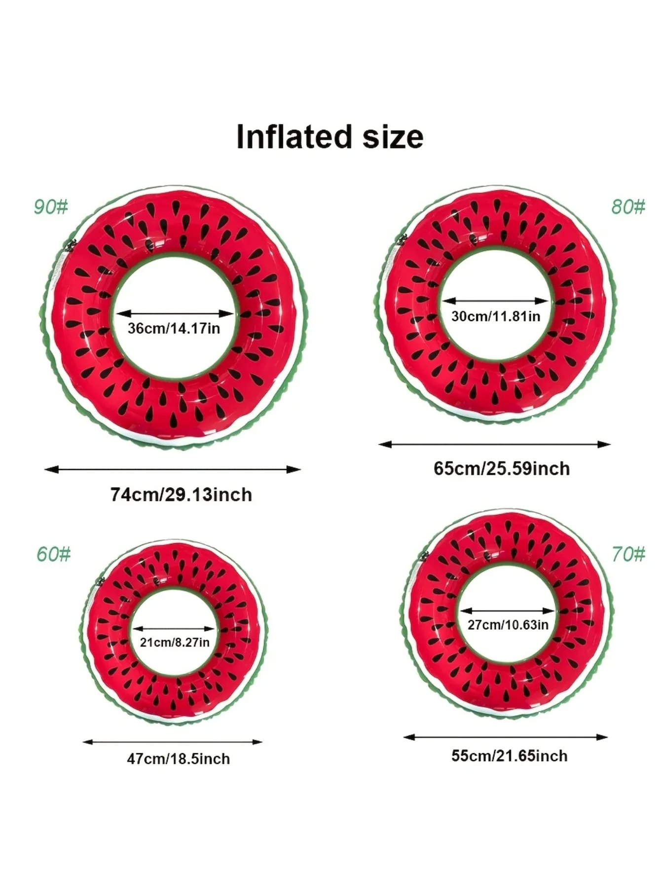 1 pieza de fruta inflable-anillo de natación de sandía, anillo flotante de PVC grueso, flotador de piscina con forma de fruta bonita, para tomar fotos