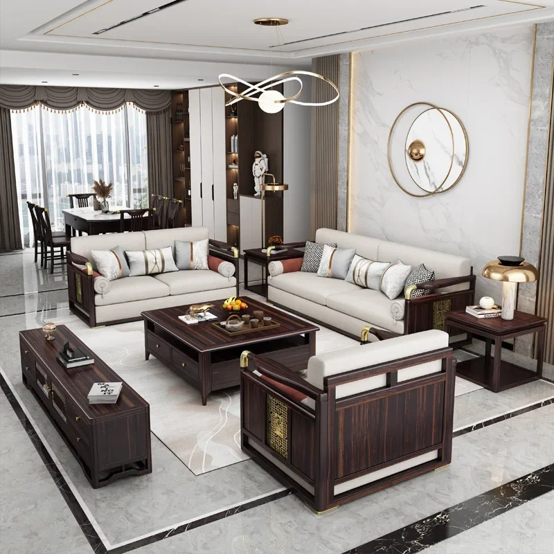 Simple light luxury high-end living room combination size villa home