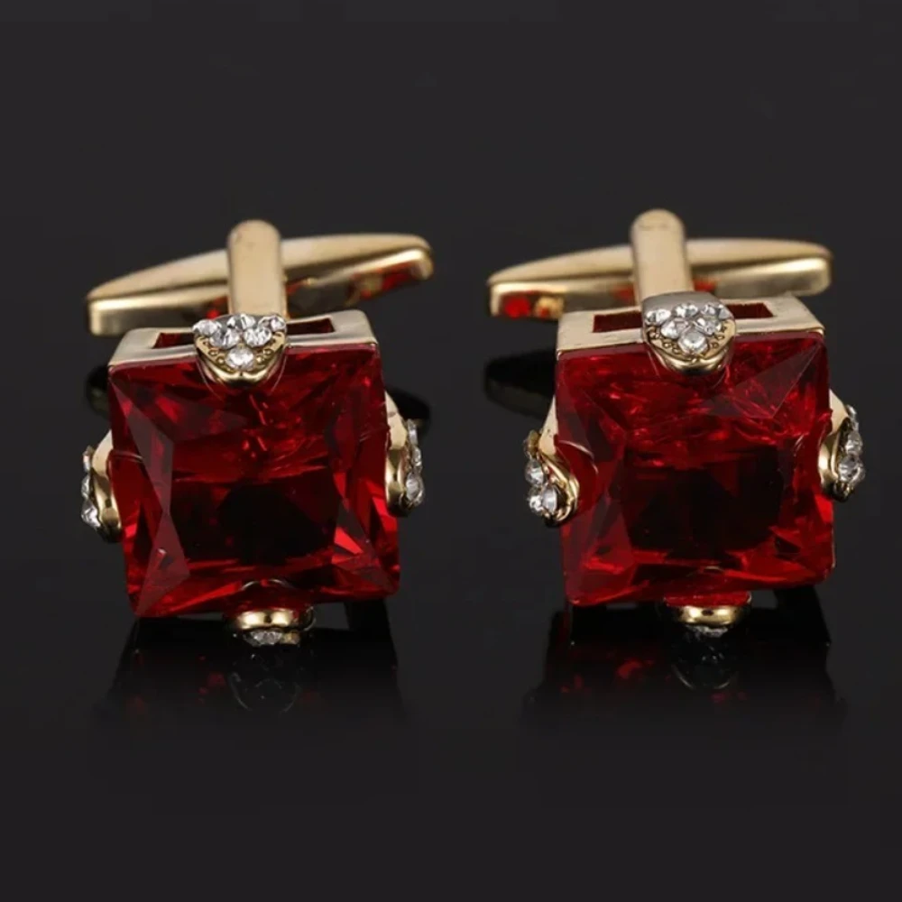 

New Men's Luxury Rhinestone Cufflinks Wedding Accessories Jewelry Man's Business Formal Wear French Shirts Buttons Gifts for Men