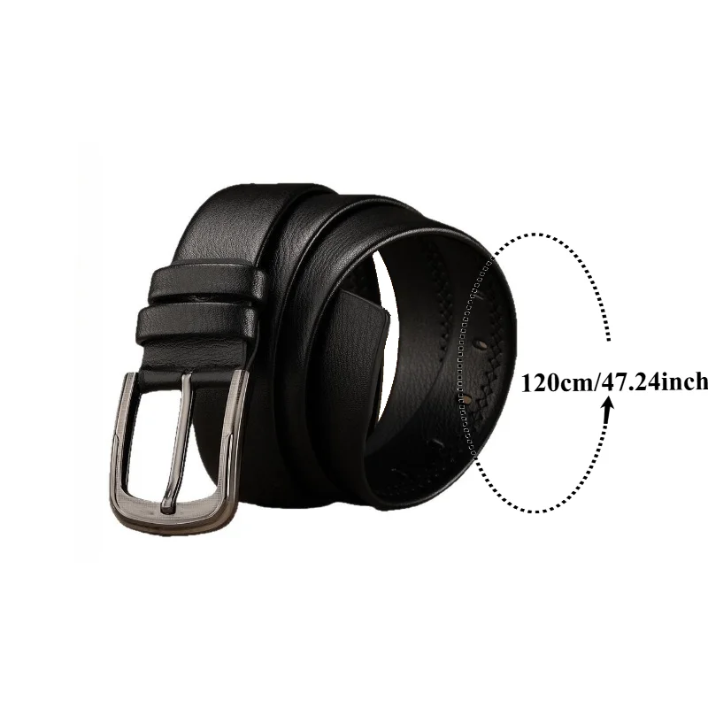 Stylish Casual Everyday Durable Buckle Belt Korean-Style Business Commute Belt with a Minimalist Elegant Look in Black for Men