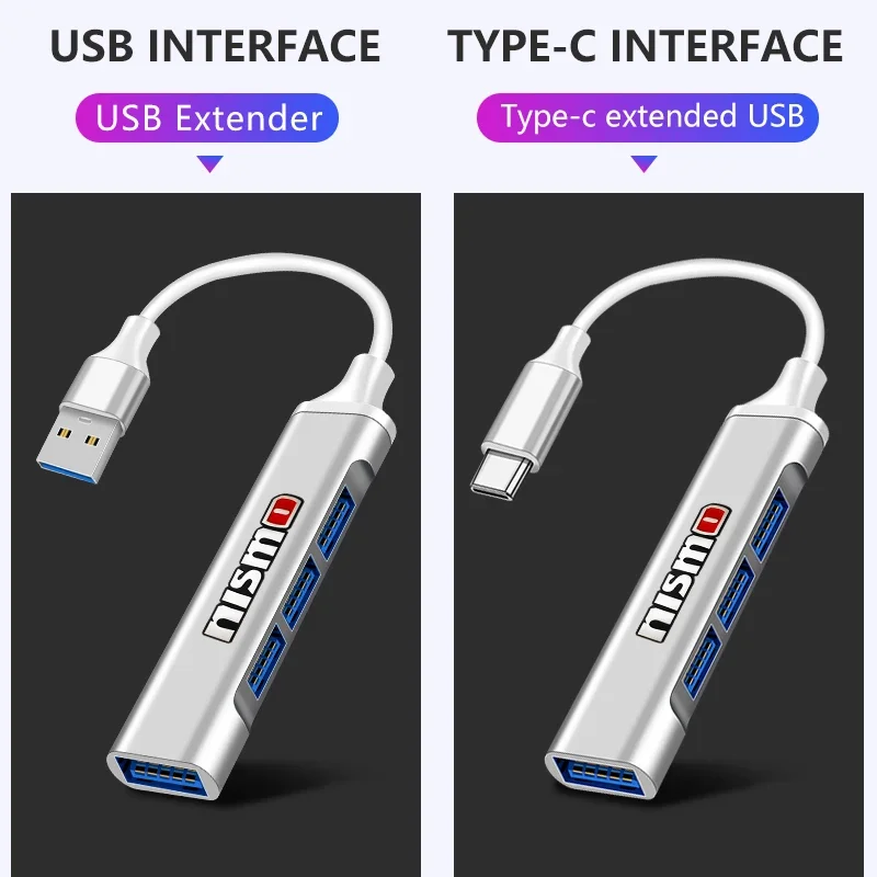 جديد Type-C بدوره USB محول متعدد المنافذ الموزع محور اكسسوارات السيارات لنيسمو نيسان 370Z كوبيه رودستر Z34 2009-2020 GTR Ju #2