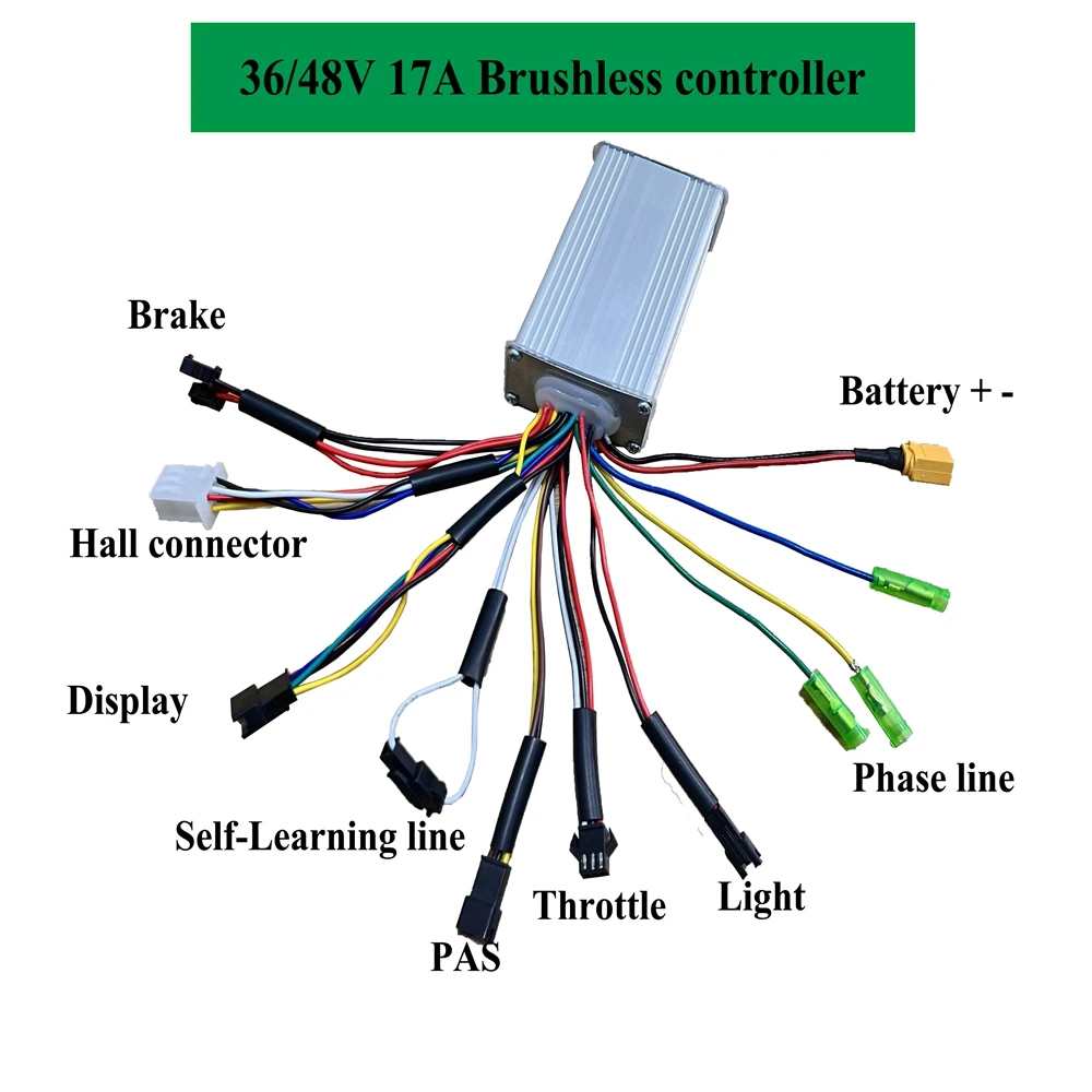 Ebike Sinawave Controller 36V/48V 17A 26A 30A with 36V/48V LCD DIsplay S866 For 250W-1000W Wheel Hub Motor Conversion Parts