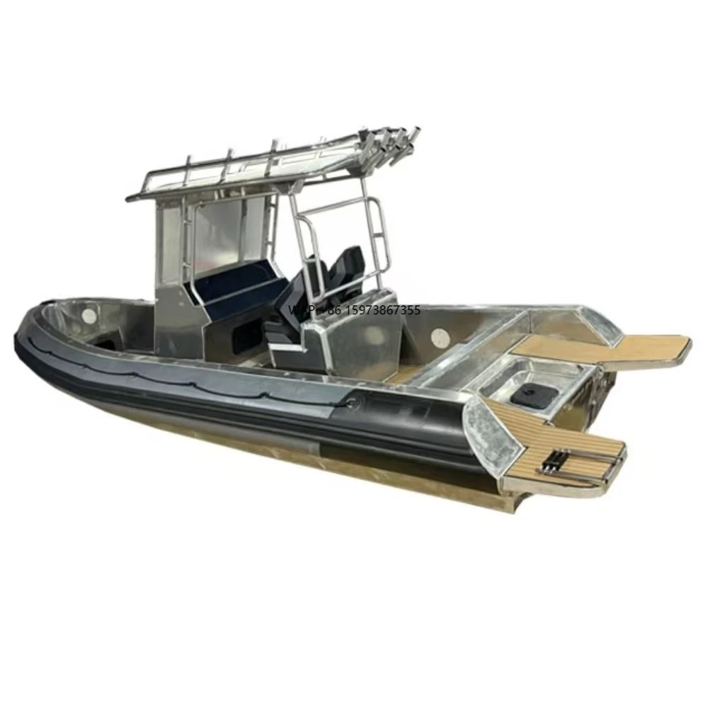 

2025 New Design Best Selling Deluxe Ocean Large Aluminum RIB 760 PVC/Hypalon/Orca Inflatable Boat Deep Sea
