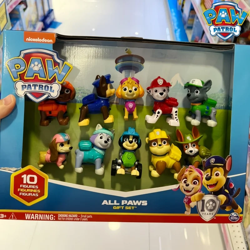 Paw Patrol Toy All Paws Gift Set 10 Figures Gift Pack With Collectible Action Figures Children Birthday Gift Christmas Toy Gift