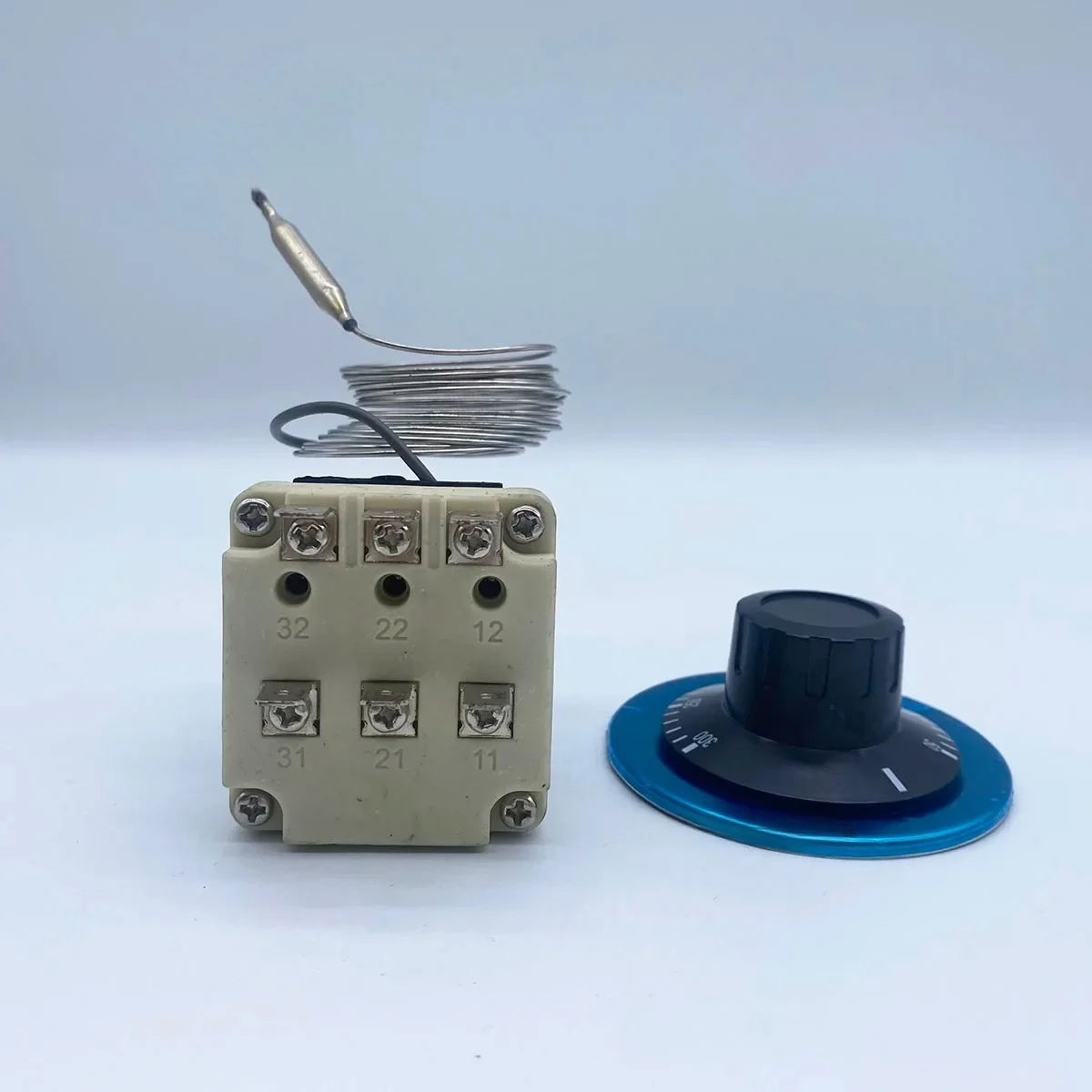 Oven Fryer Parts 380V 16A 200CM Wire 6 Pins 50-300 Degree Safe Temperature Control Temperature Limiter Thermostat With Knob