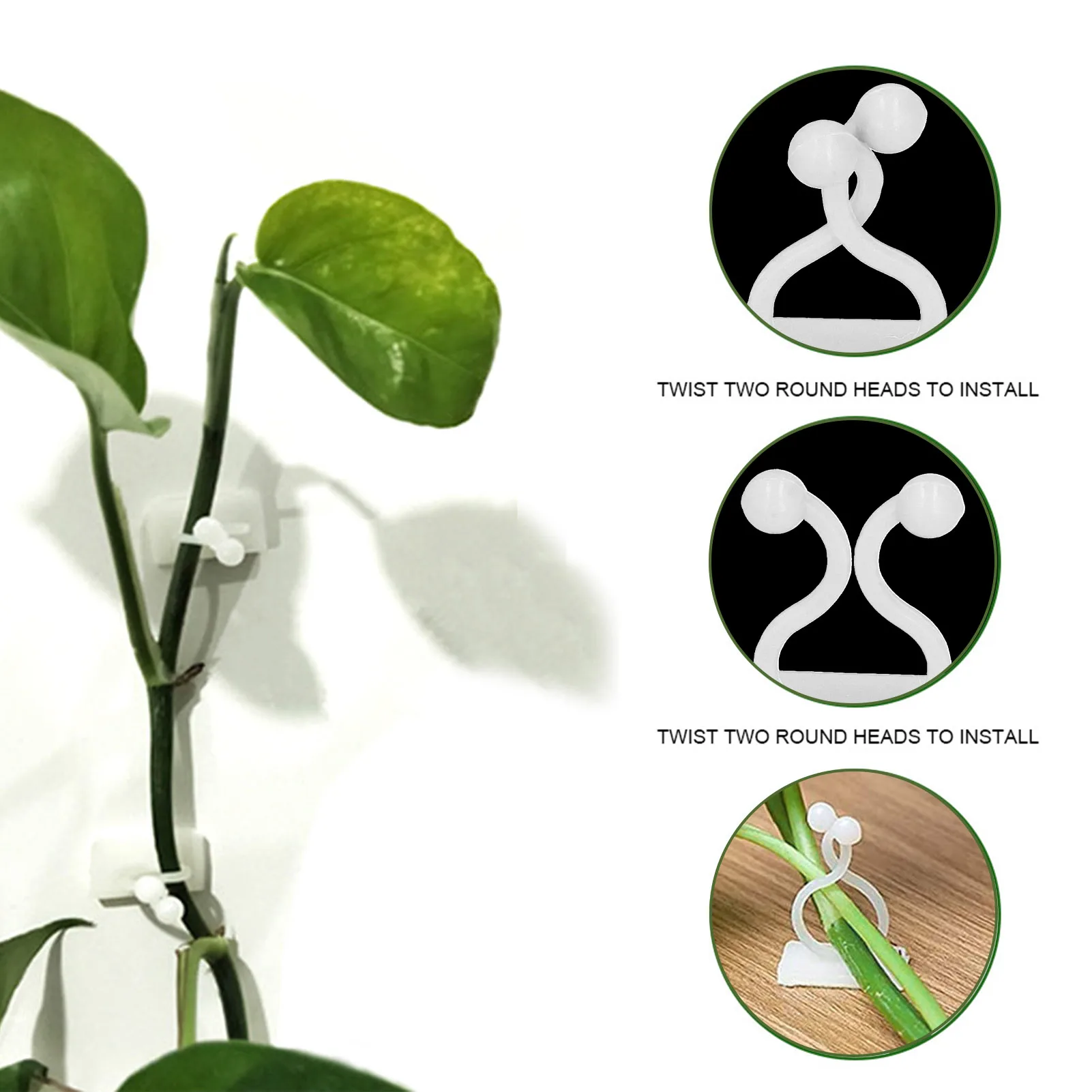 100PCS Plant Climbing Wall Fixture Wall Vines Fixing Clip Self Adhesive Branch Fixture Securing Clip Wall Vines Holder