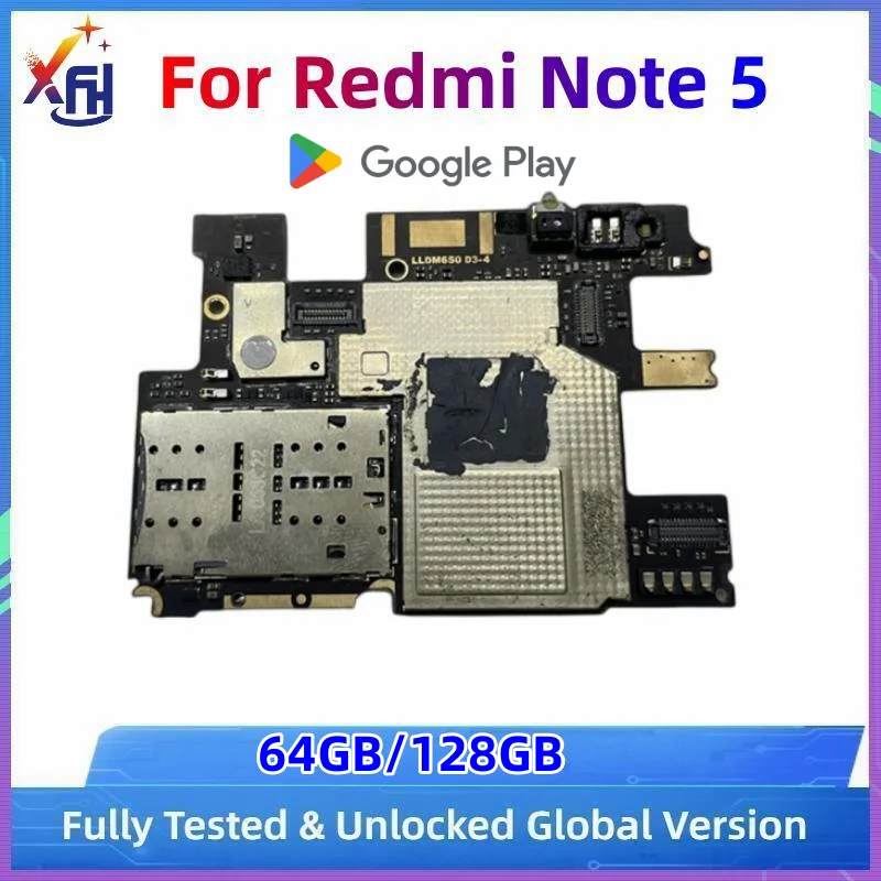 Xiaomi Redmi not 5 için anakart, orijinal Unlocked anakart, küresel Firmware, elektronik ana PCB kurulu, 64GB, 128GB ROM