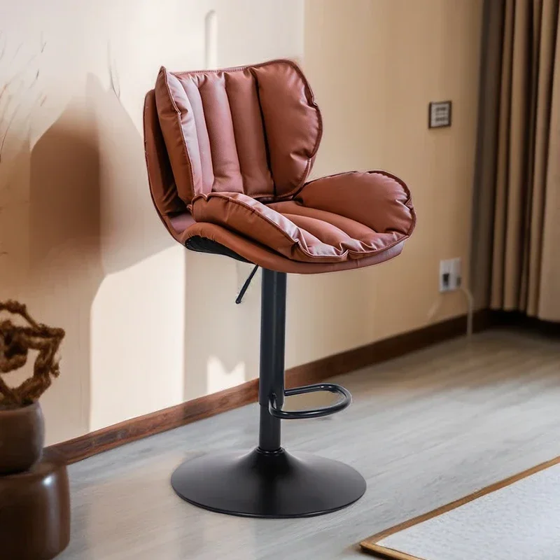 &Office High Stool Bar Chairs Swivel Minimalist Design Bar Furniture Sillas PU-leather Reception Bar Chairs Luxury Nordic