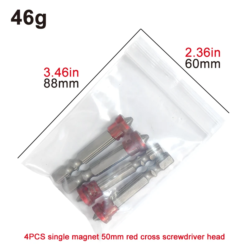 S2 Magnetic Double Head Cross 50mmPH2 High Hardness Screwdriver with Detachable Magnetic Coil for Positioning