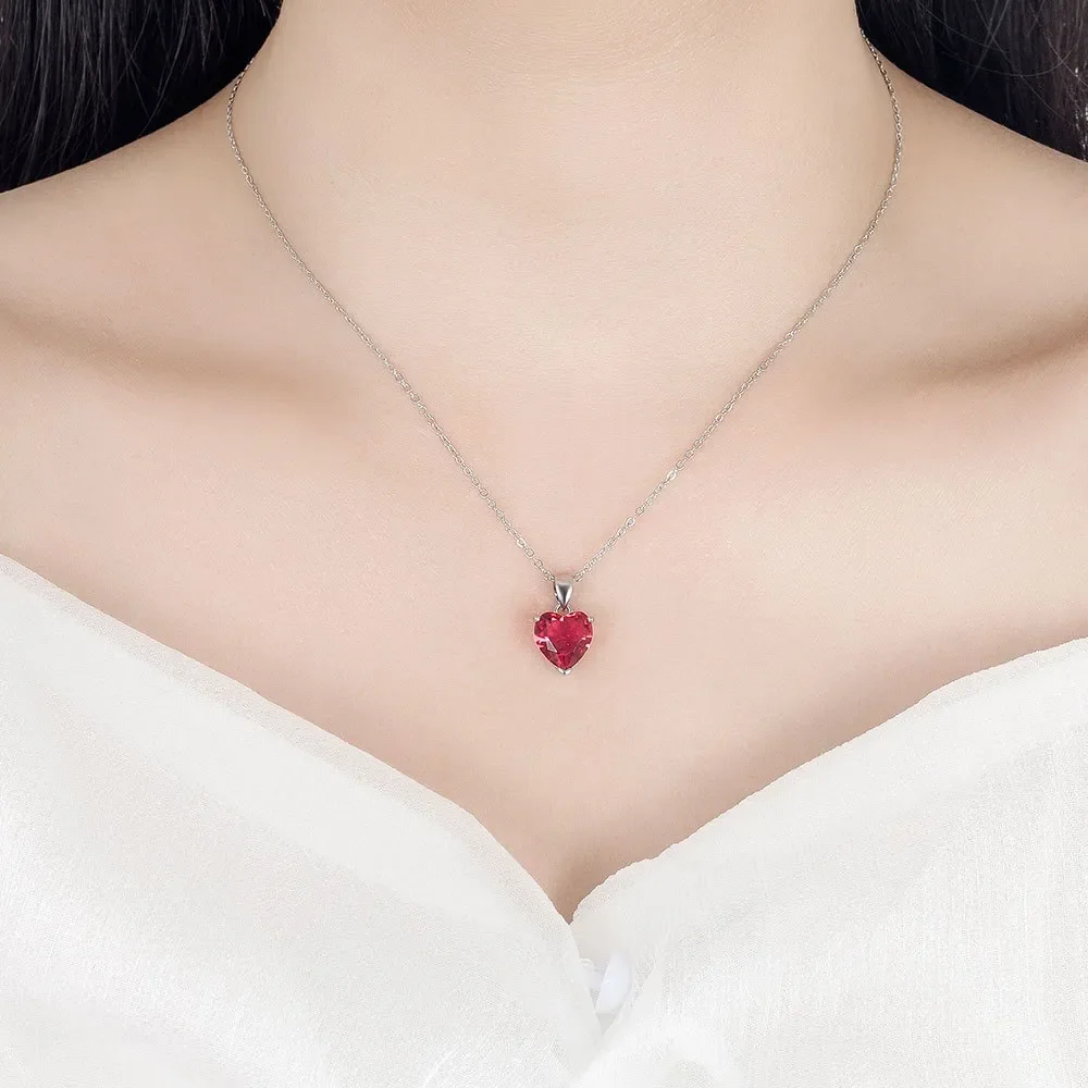 SAIYE 925 Sterling Silver Jewelry Sets For Women Heart Zircon Ring Earrings Necklace Wedding Bridal Elegant Christmas