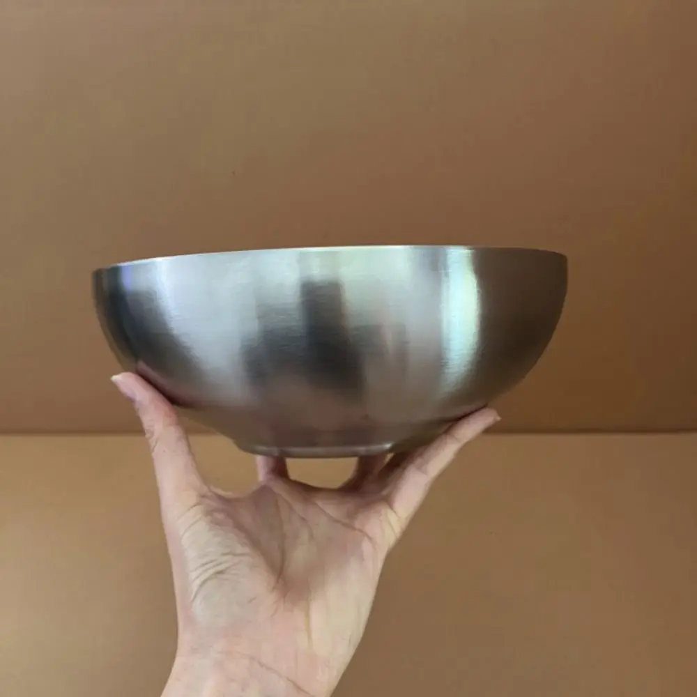 

Double-layer Stainless Steel Bowl with Spoon Anti-scalding Fruit Salad Bowl Multi-functional Flat Bottom Insulated Soup Bowls