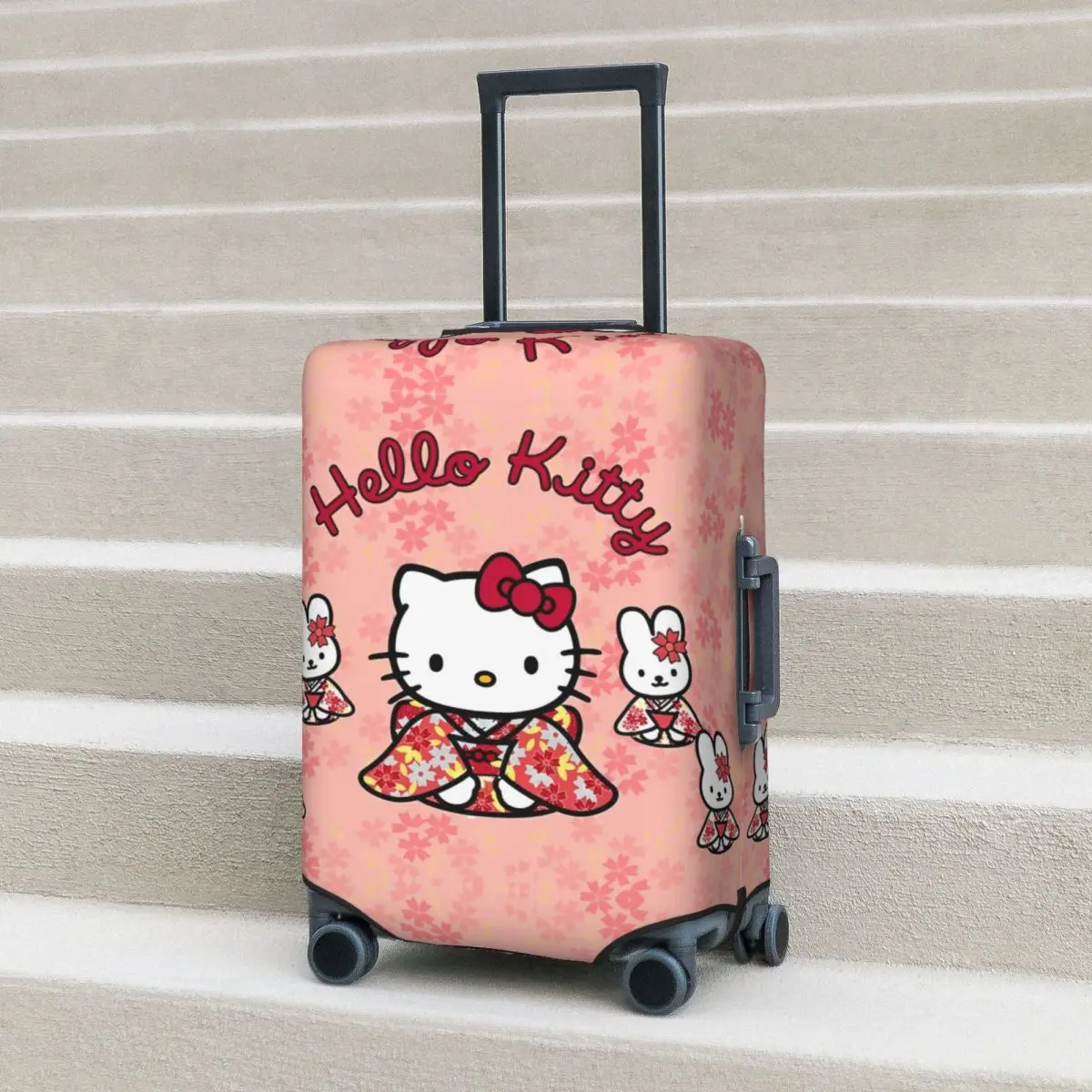 Hello Kitty Janpan Style Suitcase Cover Cartoon Cute Cat Cruise Trip Vacation Practical Luggage Case Protection