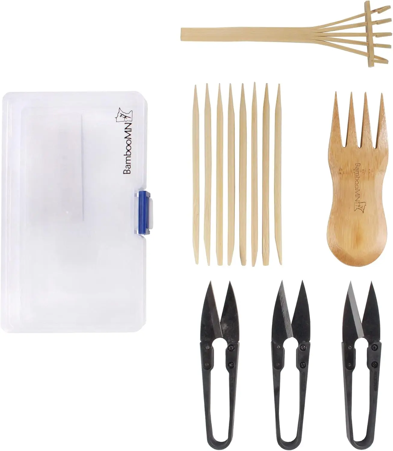 Bonsai Tree Pruning Trimming Starter Tool Kit - Leaf Trimmers, And Bamboo Rake - 10 Sets