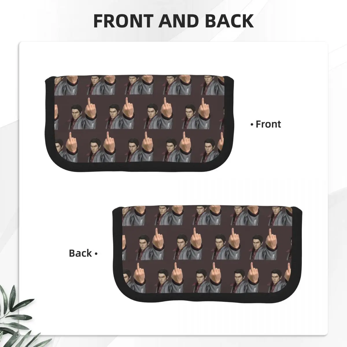 Kazuma Kiryu Middle Finger Pencil Cases for Student Gifts Pen Box Pencil Bag Large Storage Pencil Pouch Storage Stationery
