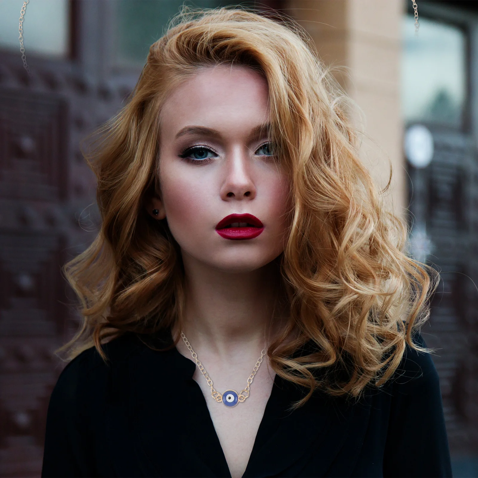 

1Pcs Blue Eye Pendant Necklace Elegant Woman Jewelry Clavicle Chain Daily Wear Party Club Necklace Neck Chain Neck Jewelry
