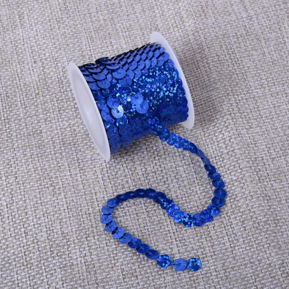 Colorful 5M Sequins Trims 6mm Shiny Decorative Lace Loose Round Flat PVC Sequins Crafts Cloth Accessory/Bags/Garment