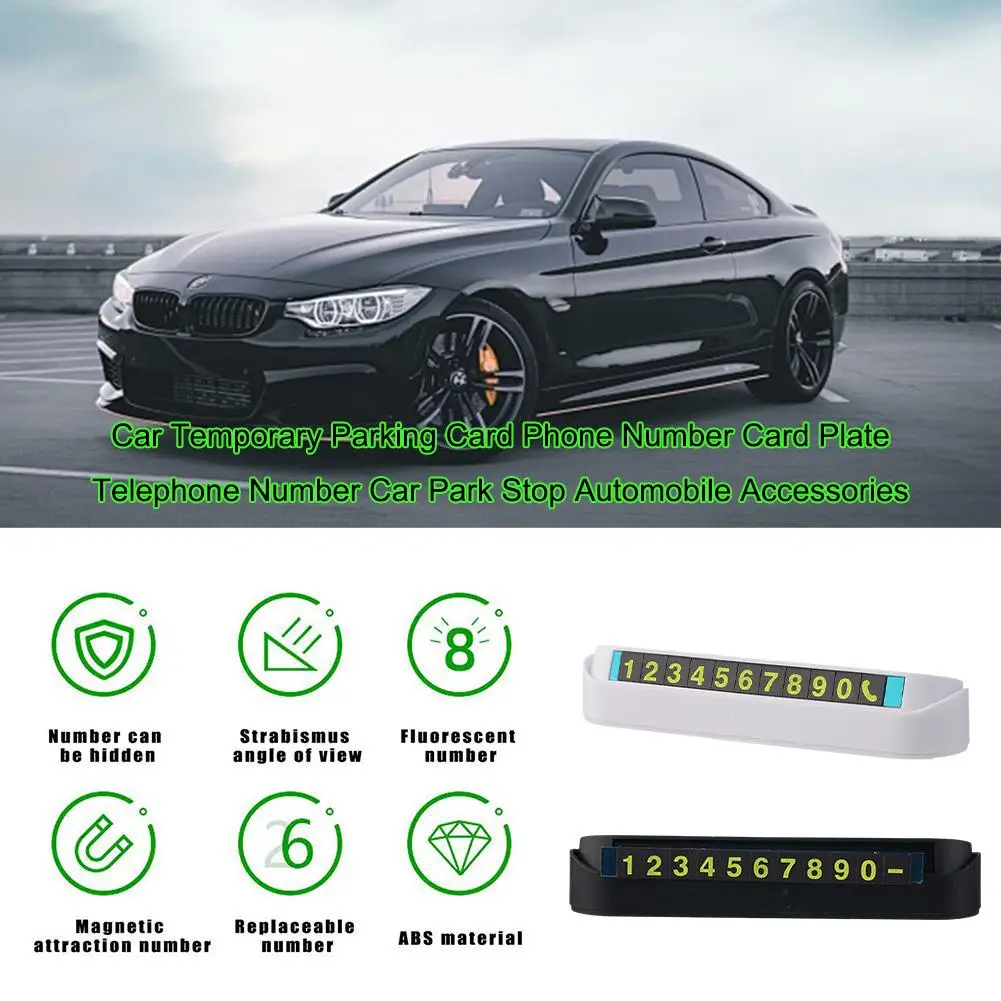 Auto Car Truck Parking License Plate Temporary Stop Card Number Card Car Number In Car Sign Parking Temporary Phone Phone P W3G7