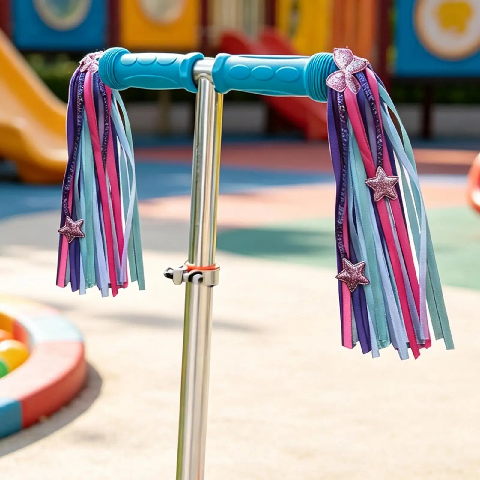 Kids Bike Handlebar Streamers Kids Scooter Handlebar Ribbons Streamers Handle Flowing Colorful Tassel Accessory For Kids Bicycle
