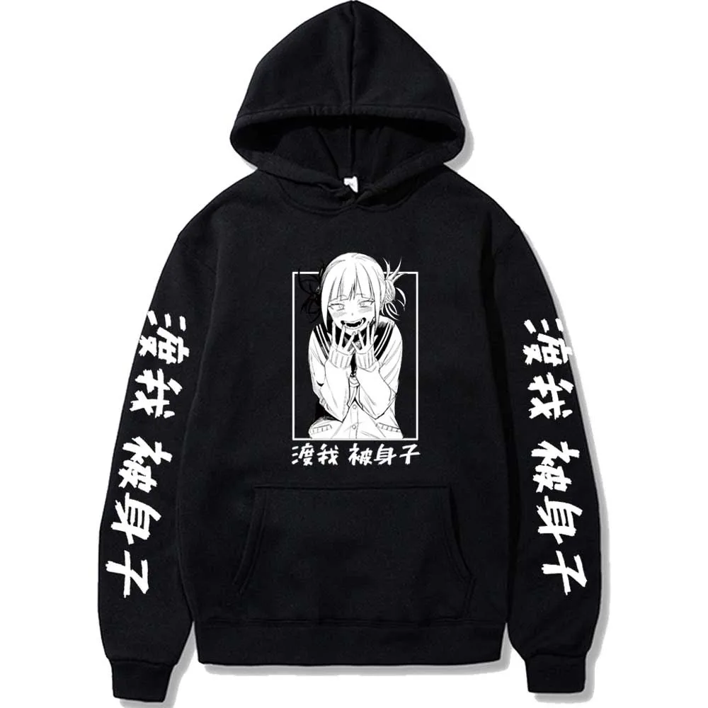

My Hero Academia Himiko Toga Design Pullover Men's Fleece Hoodies Japanese Anime Graphic Autumn Winter Fleece Streetwear Tops