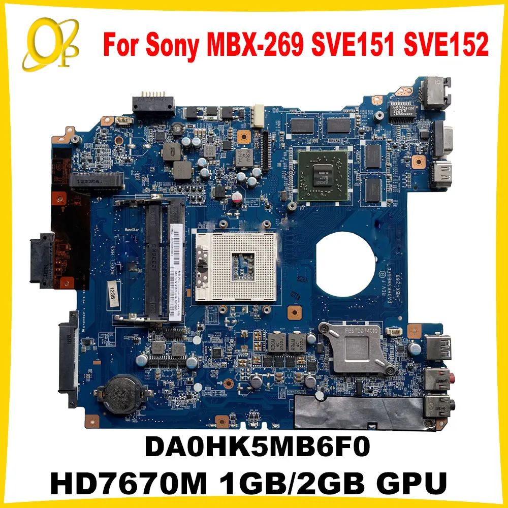 

DA0HK5MB6F0 для Sony MBX-269 SVE151 SVE152 материнская плата для ноутбука с графическим процессором HM76 HD7670M 1 ГБ/2 ГБ A 1892856 A 1892855 A 1876099 DDR3