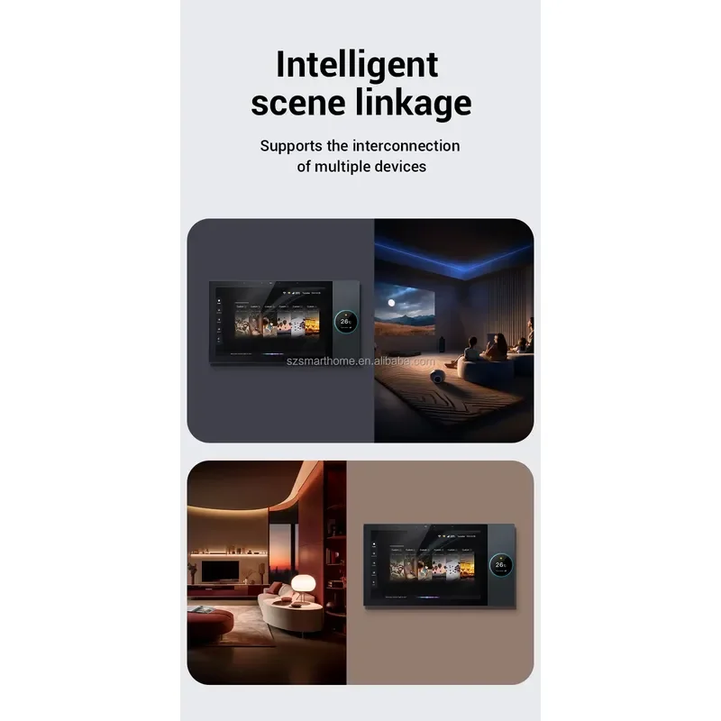 for 8-Channel Smart Home Music Amplifier 10-Inch Touch Screen Wireless Zigbee 2G 16G Control Panel Wall Power Home Theater