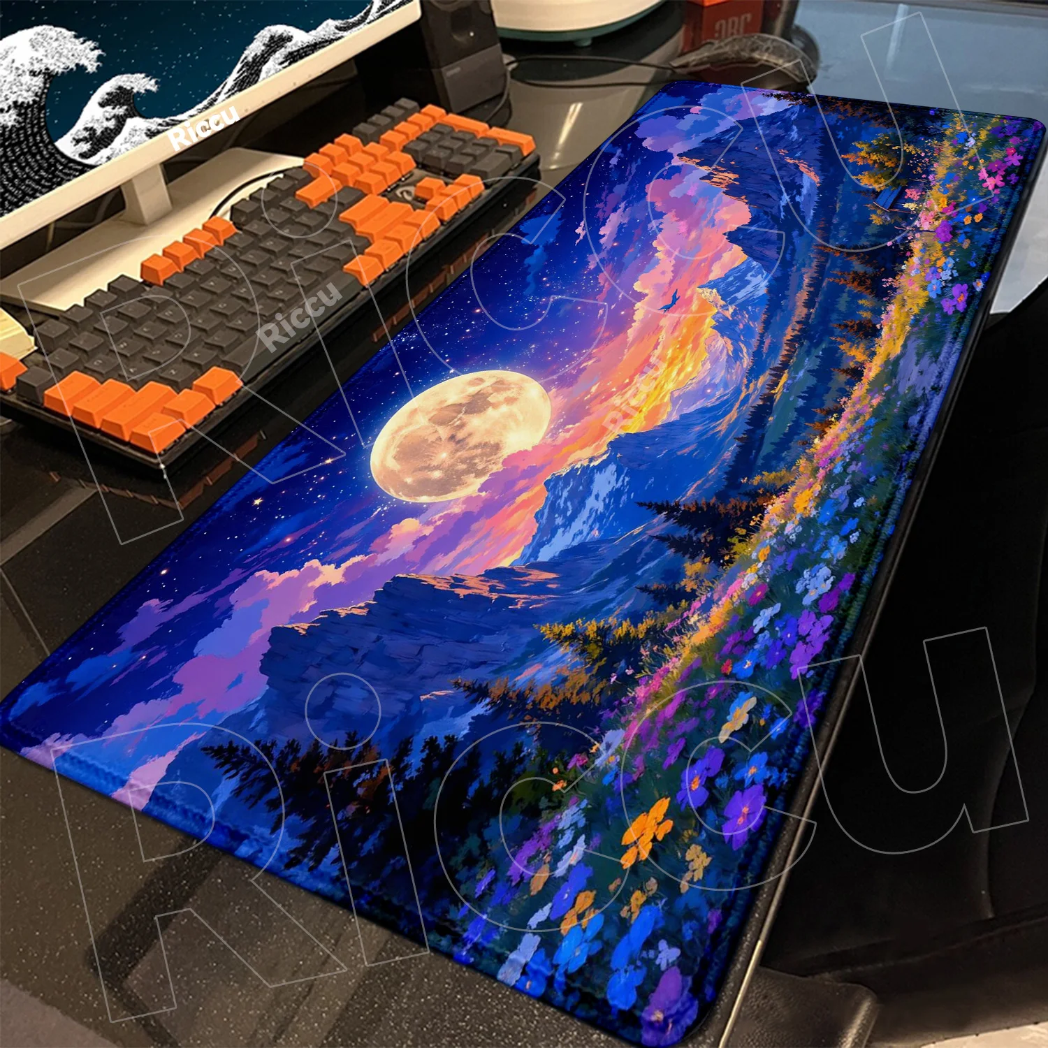 

Коврик для мыши XXL резиновый глубокий лес большой аксессуар коврик для мыши геймерский нескользящий художественный настольный коврик компьютерные коврики для ноутбука 90x40 см коврики для клавиатуры