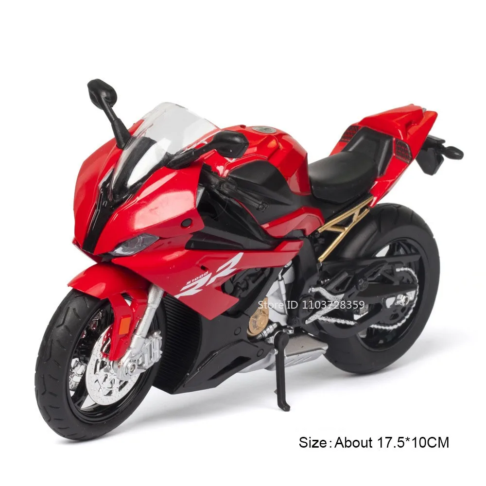 Réplique BMW S1000RR 1:14 – Moto En Alliage, Roues Avant Pivotantes, Sans Piles