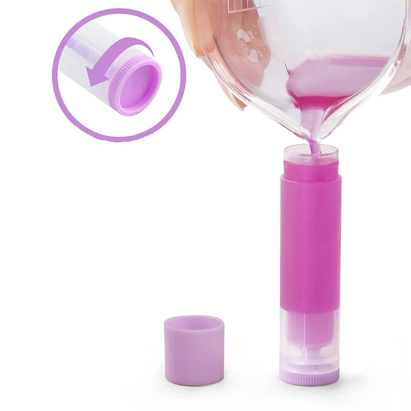 50Pcs Empty Refillable 5g/5ml Twist-up Lip Gloss Balm Lip Balm Tubes Plastic Lipstick Containers For DIY Chapsticks Solid Cream