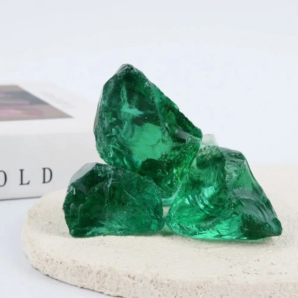 Difusor Natural de alta calidad, piedra de cristal Esmeralda, cristal crudo, artesanías, piedra decorativa, grano grande