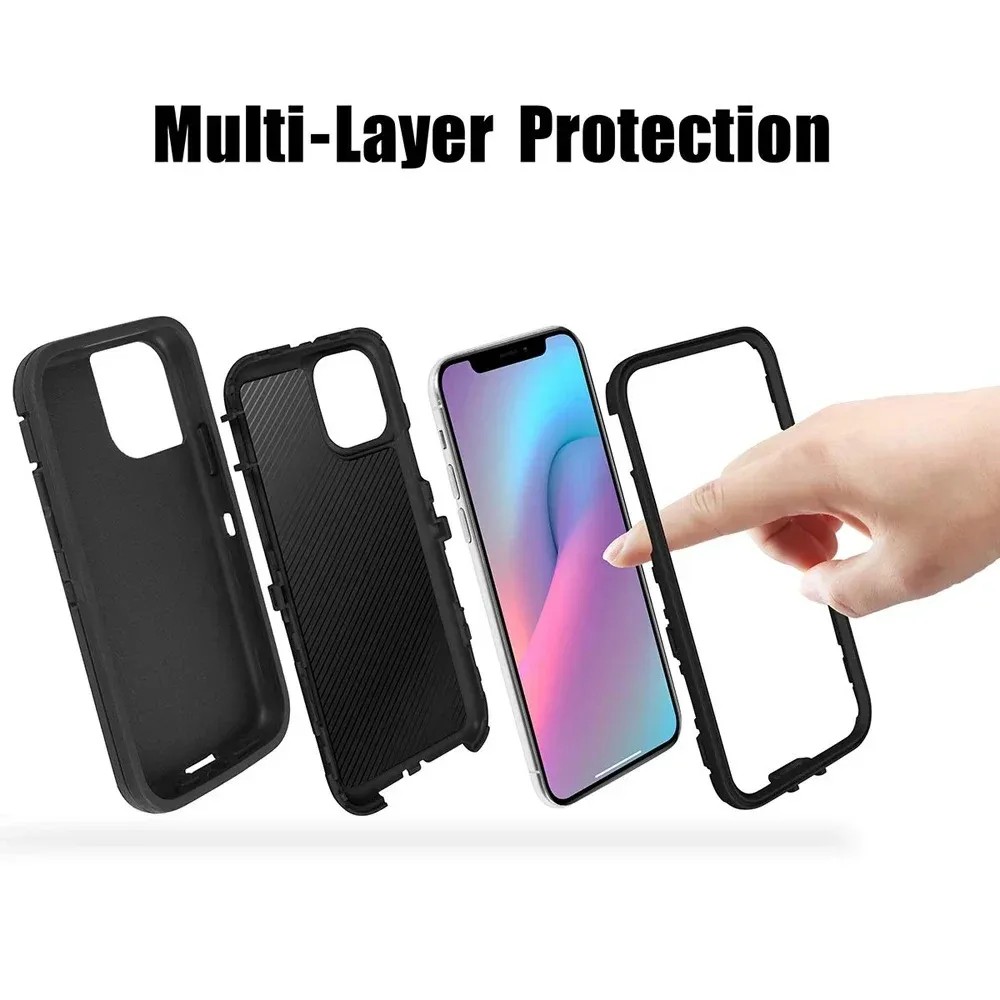 Rugged Armor OTT Handyhülle für iPhone 18 17 16 15 14 13 Pro Max, robuste PC+TPU-Schutzhülle, stoßfest, vollständiger Schutz. – Detail 6