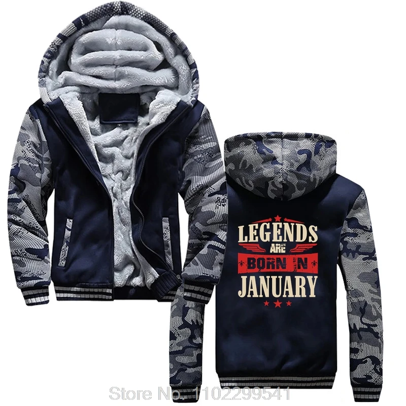 Birth Month Hoodie Men Birthday Gift Hoody January To December Unisex jacket zip up hoodies Legends Are Born In December coats