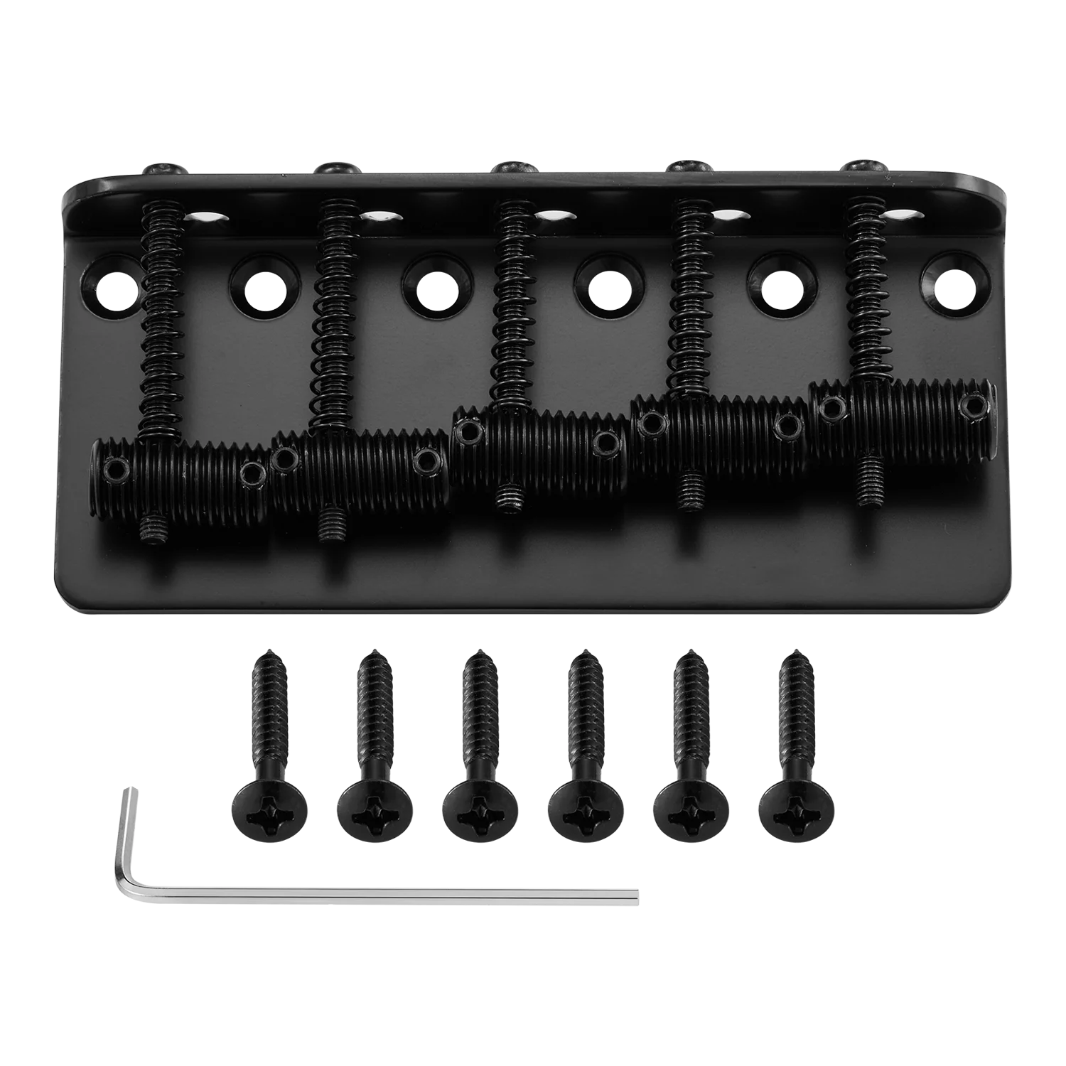 Dopro Vintage-style 5 Sting Bass Bridge with Threaded Saddles for Fender 5 String Jazz J Bass/Precision P Bass Chrome/Black/Gold