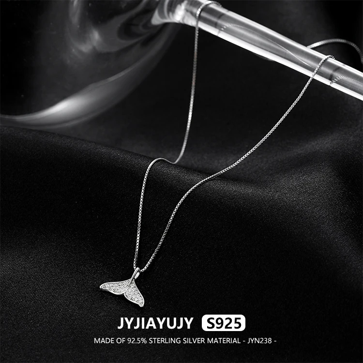 

JYJIAYUJY 100% Whole Original Sterling Silver S925 44.5CM Necklace Chain 10MM Beauty Fish Tail Fashion Jewelry Gift Daily JYN238
