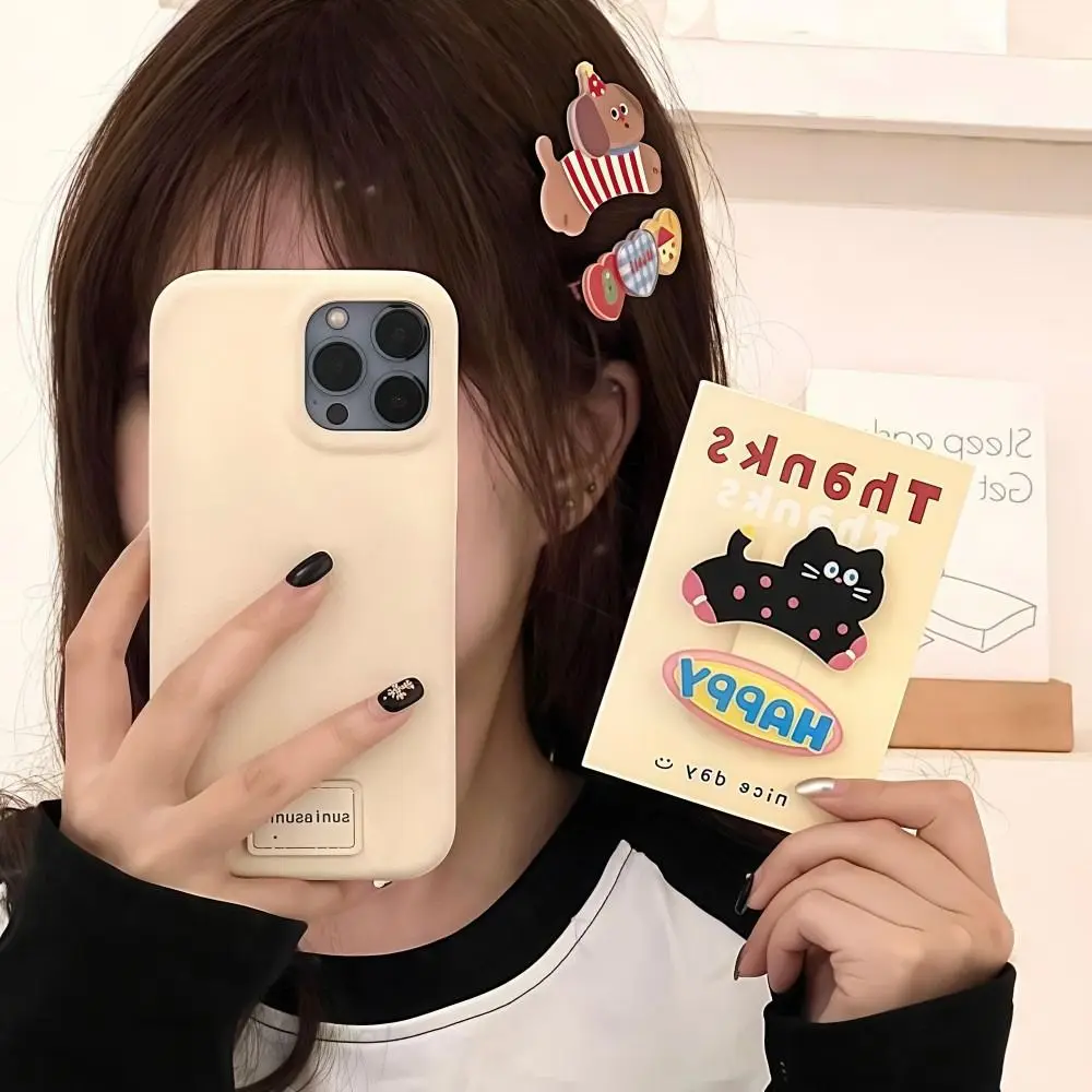 2 قطعة مشبك شعر الكرتون متعة مجموعة الحلو نمط جرو مشبك شعر كليب الاكريليك أرنب منقار البط كليب فتاة إكسسوارات الشعر