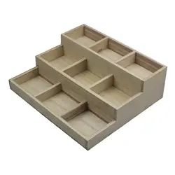 Wooden Makeup Organizer Homeuse Sundries Skincare Holder Organization Showcase Bathroom Cosmetic Display Tabletop 9 Grid 3 Tier