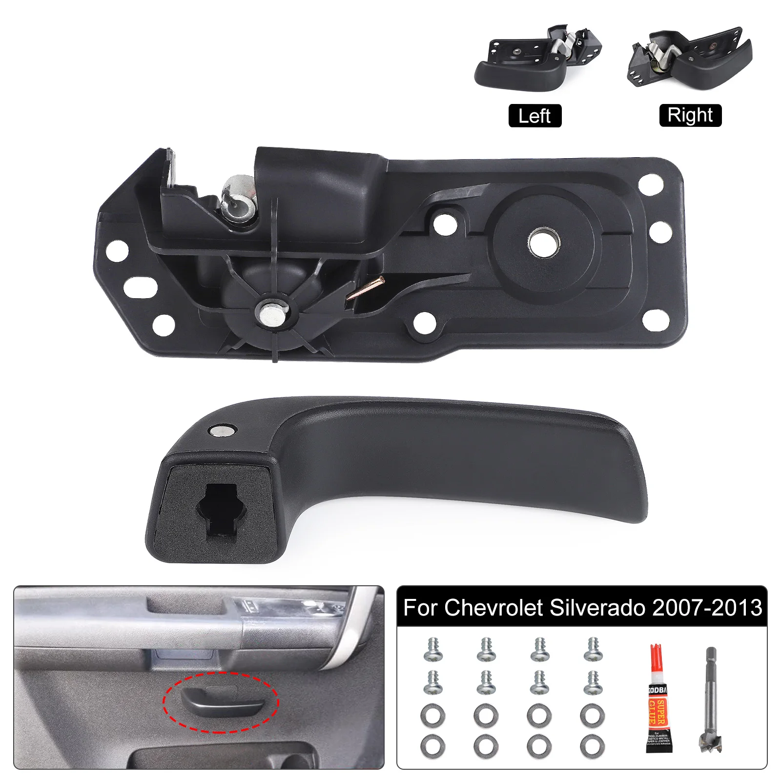 

For 2007-2013 Chevrolet Silverado GMC Sierra GMC Sierra 15936892 20871488 Internal Door HandleKit Left&Right Specifically Fits