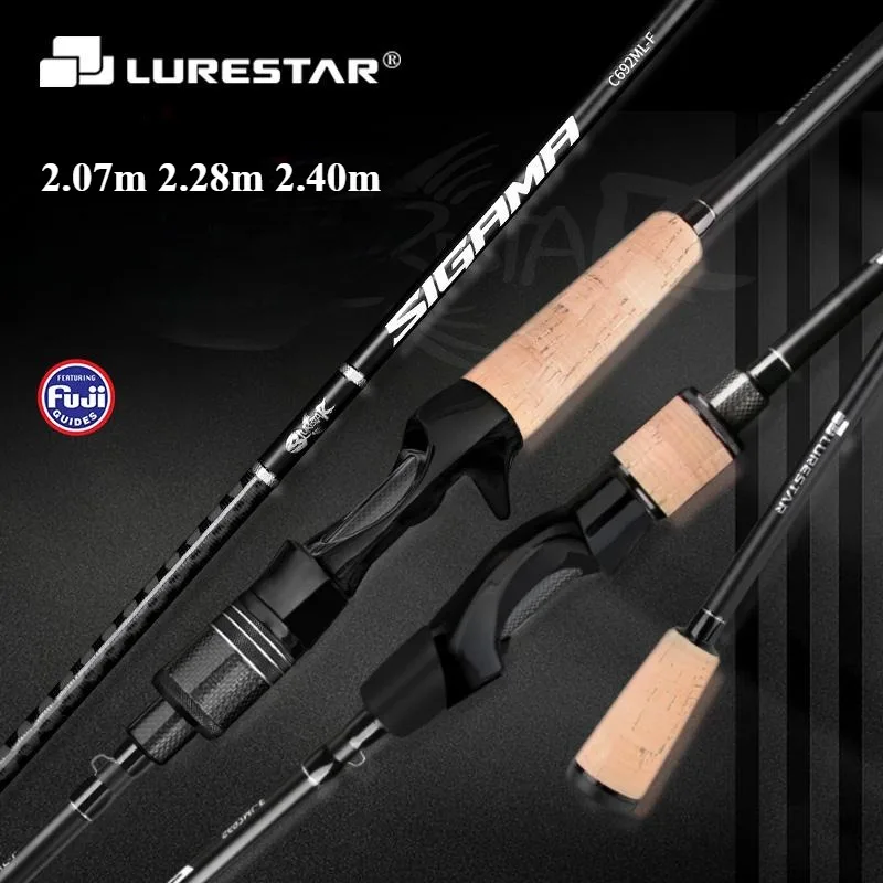 

LURESTAR Lure Fishing Rod 2.07m-2.58m Carbon Ultra Light and Ultra Hard Long Shot Soft Worm Rod Fuji Guide Ring Lure Wt 4g-25g