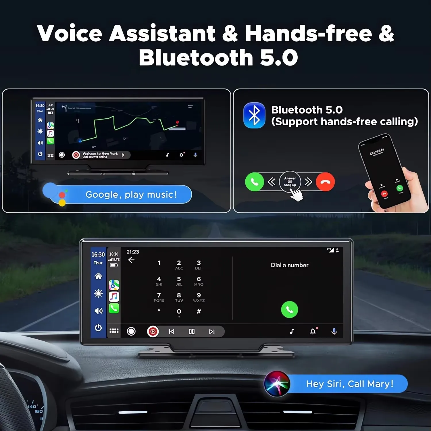 4K 3840*2160P Dash Cam Car DVR with Carplay Android Auto GPS 5G WiFi Stream Rear View Mirror Dashcam Camera Drive Recorder FM BT - view 4