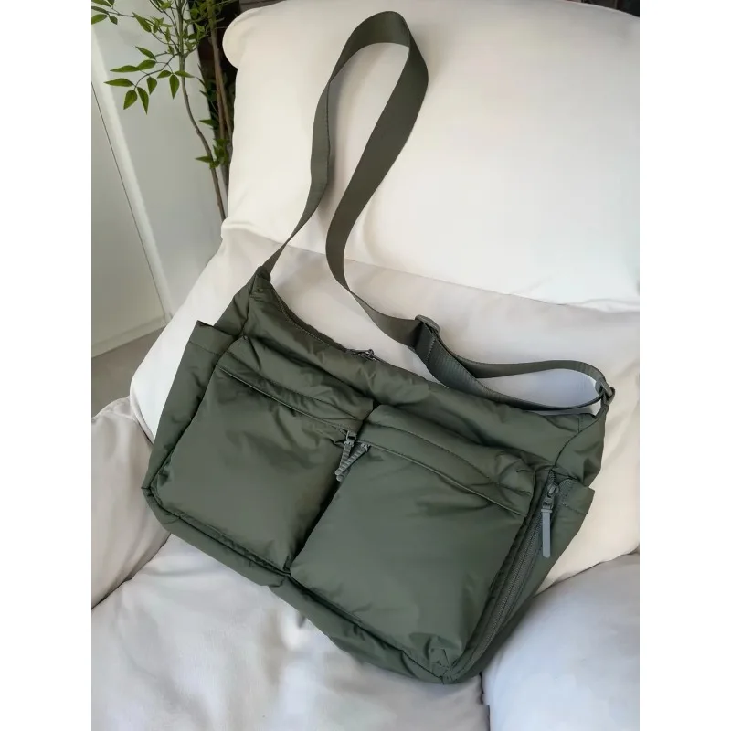 

Casual Large Capaci Computer Bag Sports Crossbody Single Shoulder Bag Multi-Pocket Leisure Storefront Youth Nylon Bag