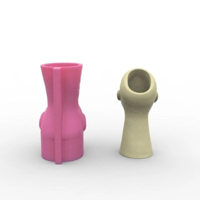

Silicone Flower Vase Mold Human Face Flexible Ornament Molds for Planter