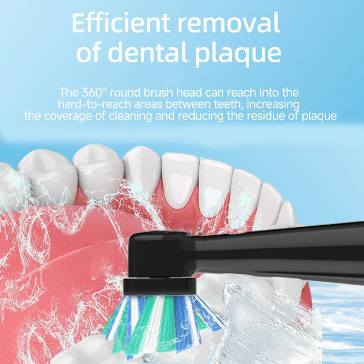 iO 2/4/8 Stück Ersatzköpfe kompatibel mit Oral B iO 2/3/4/5/6/7/8/9/10 Deep Clean Series elektrische Zahnbürste (Schwarz/Weiß) – Detail 4