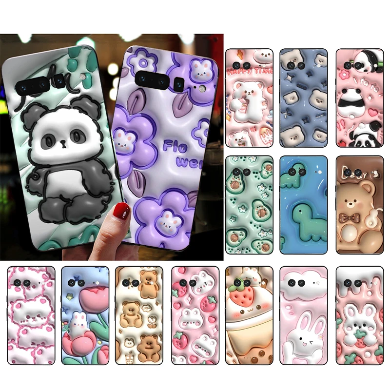

Bear Bunny Panda Cartoon Dinosaur Phone Case For Google Pixel 10 9 Pro XL 9A 8 7 6 Pro Pixel 8A 7A 6A Pixel 8 7 6 5