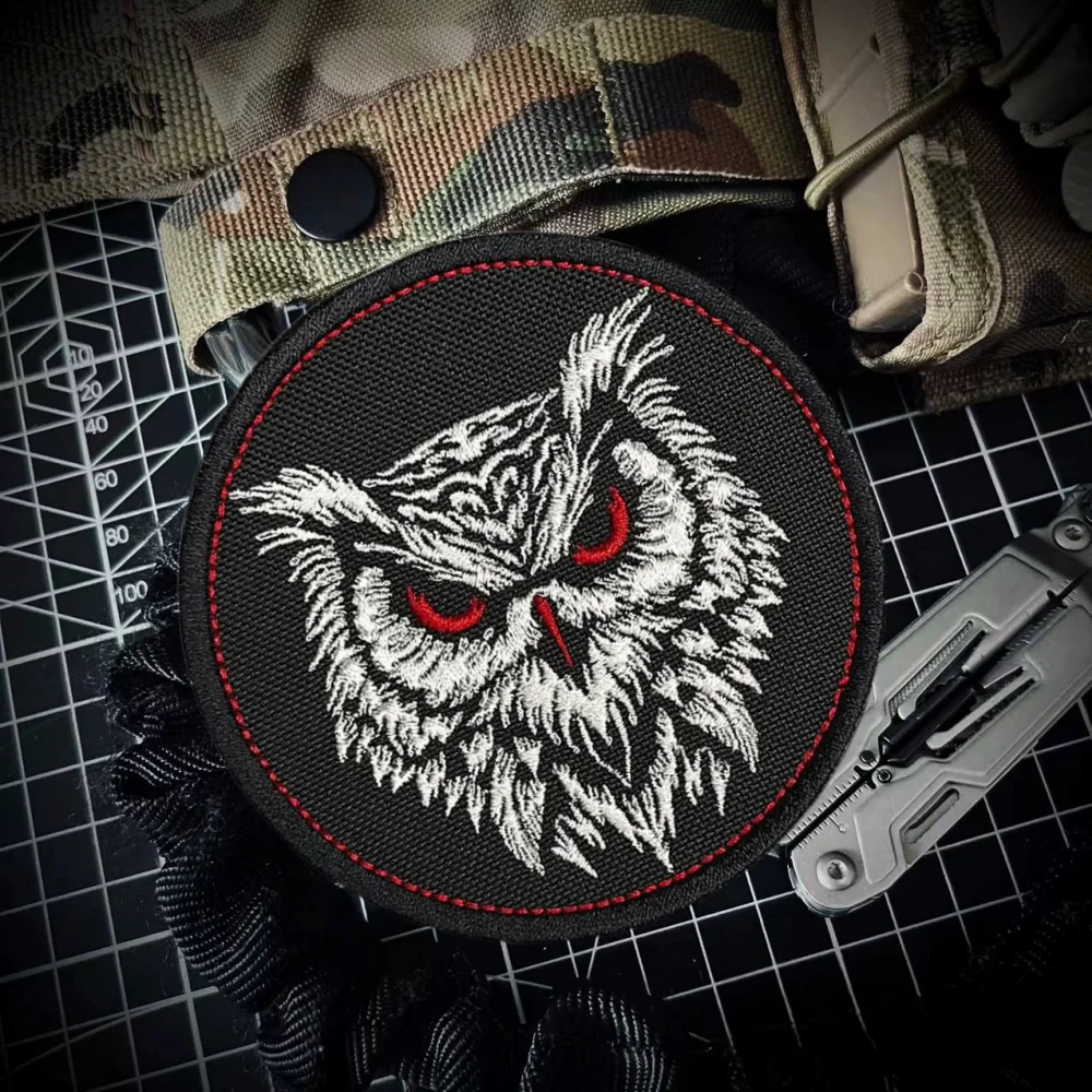 Parche táctico búho – Insignia militar con velcro para mochila