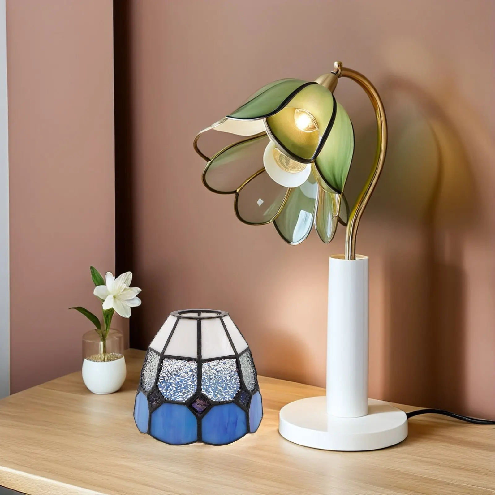 E27 Glass Dome Light Shade Vintage Glass Lamp Shade Replacement Pendant Lampshade Retro Style Living Room Lighting