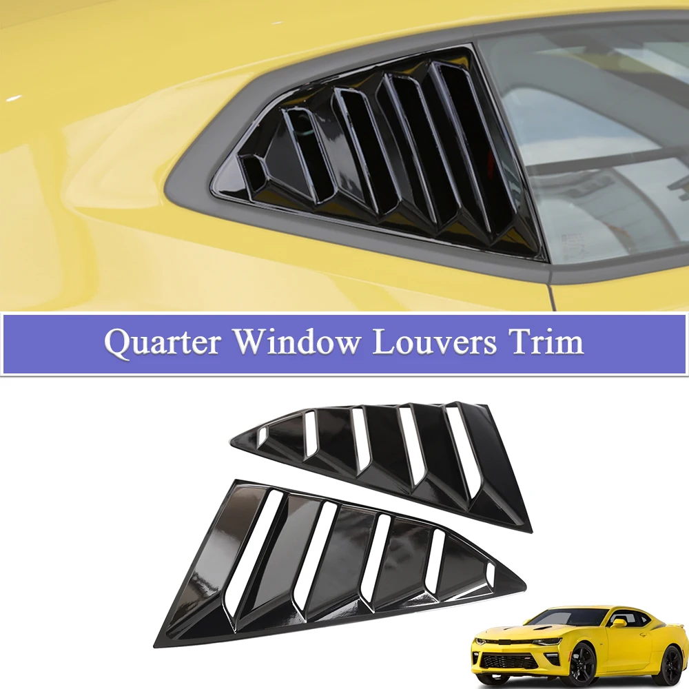 Panel de alerón para ventana trasera y ventana de cuarto de ventana, para Chevy Chevrolet Camaro 2017 2018-2024, accesorios de estilo para coche en ABS negro