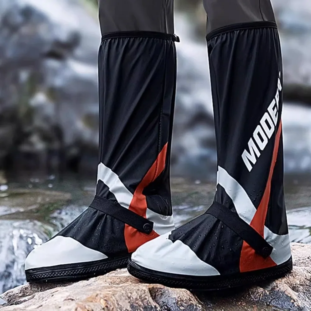 

Waterproof Motorcycle Shoe Covers Thickened PVC Overshoes Motorbike Rain Foot Cover Non-slip High Tube Rainproof Shoes Cover