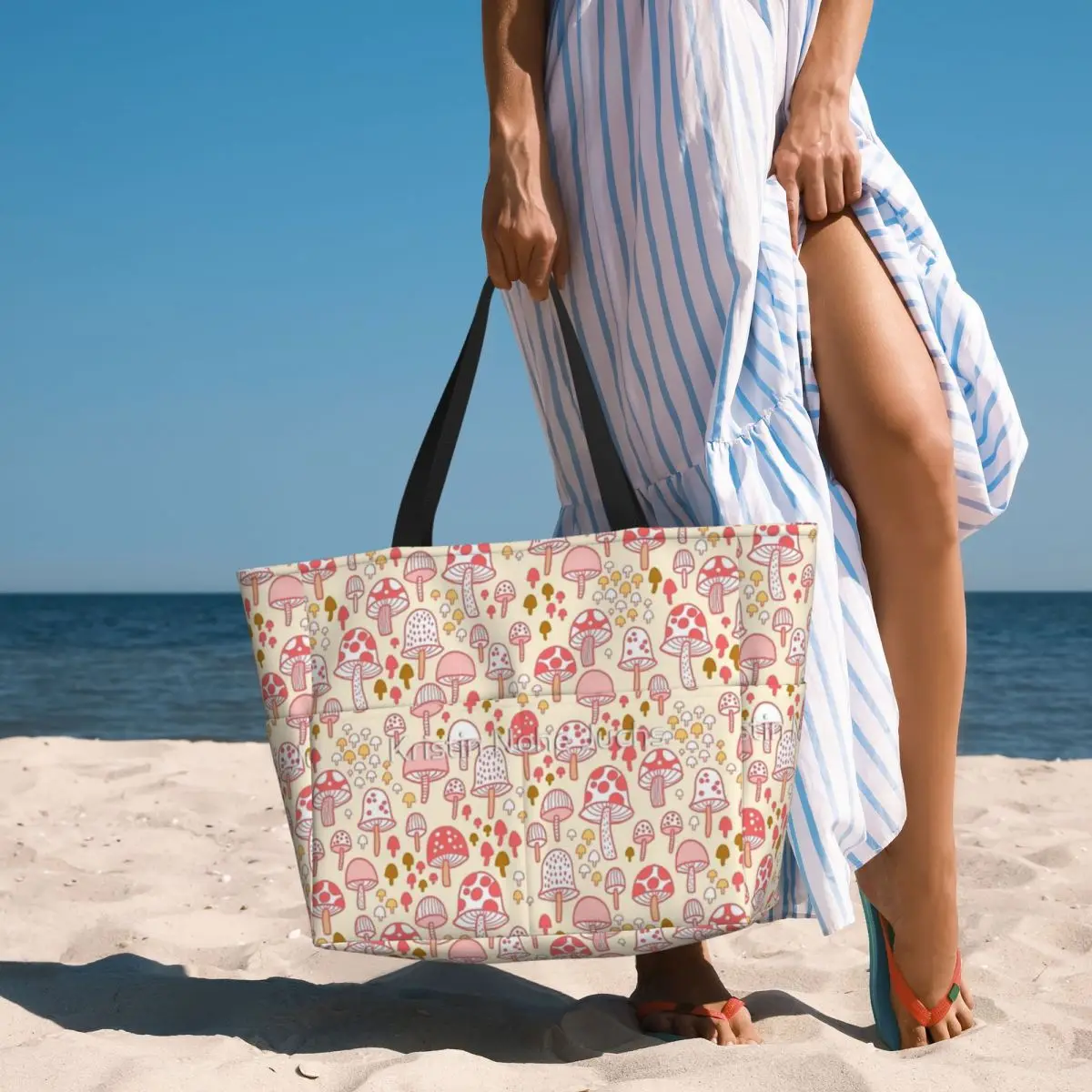 Borsa da viaggio da spiaggia foresta di funghi, borsa da viaggio personalità Shopping borsa a tracolla quotidiana modello Multi-stile